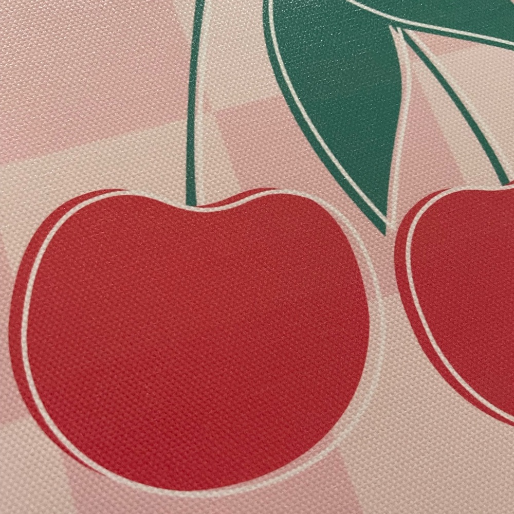 Checkered Cherry Canvas Wall Decor - Picture 6 of 6